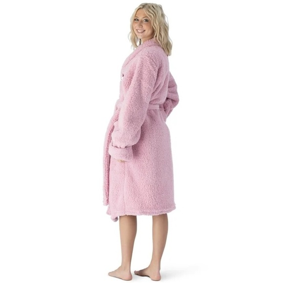 Hello Kitty Sherpa Lounge Robe OS Fits Most Baby Pink Loungewear Valentines NWT - Picture 2 of 4